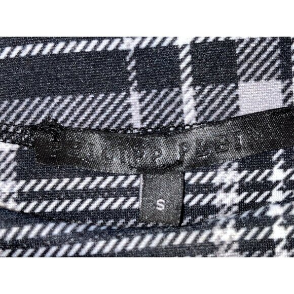Philipp Plein Black & White Plaid Cap Sleeve Bodycon Graphic Women's Dress Size - Picture 6 of 11